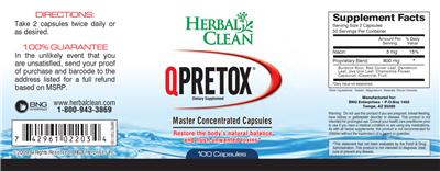 Photo of the Herbal Clean QPretox label