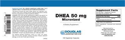 Photo of the Douglas Laboratories DHEA 50 mg Micronized label