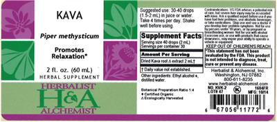 Photo of the Herbalist & Alchemist Kava label