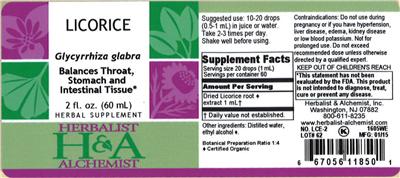 Photo of the Herbalist & Alchemist Licorice label