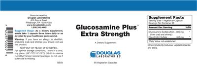 Photo of the Douglas Laboratories Glucosamine Plus Extra Strength label