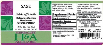Photo of the Herbalist & Alchemist Sage label