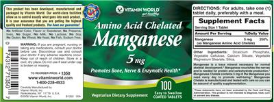 Amino Acid Chelated Manganese 5 mg