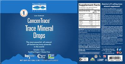 Photo of the Trace Minerals Research ConcenTrace Trace Mineral Drops label