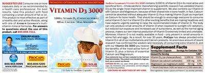 Photo of the ProCaps Laboratories Vitamin D3 3000 label