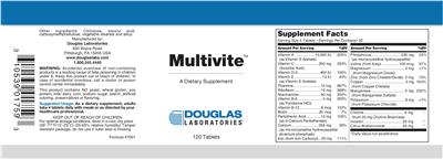 Photo of the Douglas Laboratories Multivite label