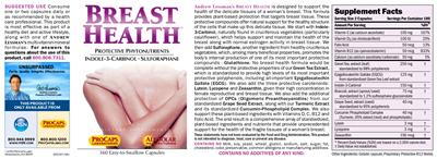 Photo of the ProCaps Laboratories Breast Health label