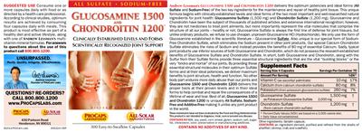 Photo of the ProCaps Laboratories Glucosamine 1500 And Chondroitin 1200 label