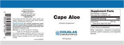 Photo of the Douglas Laboratories Cape Aloe label