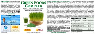 Photo of the ProCaps Laboratories Green Foods Complex label