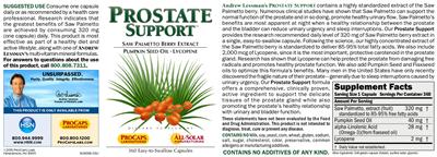 Photo of the ProCaps Laboratories Prostate Support label