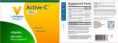 Photo of the The Vitamin Shoppe Active-C 1000 mg label