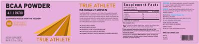 Photo of the True Athlete BCAA Powder label