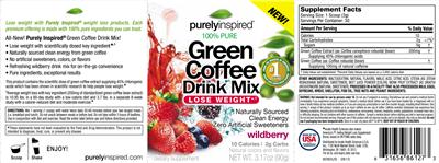 Photo of the Purely Inspired Green Coffee Drink Mix Wildberry label