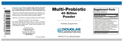 Photo of the Douglas Laboratories Multi-Probiotic 40 Billion Powder label