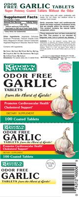 Photo of the Good 'N Natural Odor Free Garlic Tablets label