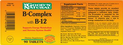 Photo of the Good 'N Natural B-Complex With B-12 label