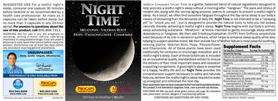 Photo of the ProCaps Laboratories Night Time label