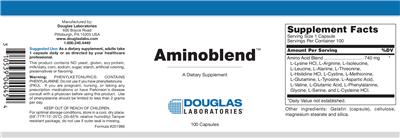 Photo of the Douglas Laboratories Aminoblend label