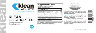 Photo of the Klean Athlete Klean Electrolytes label