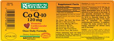 Photo of the Good 'N Natural Q-Sorb Co Q-10 120 mg label