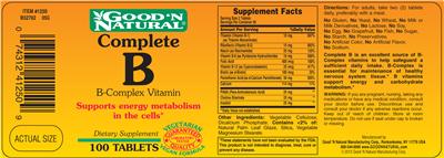 Photo of the Good 'N Natural Complete B label