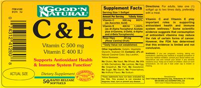 Photo of the Good 'N Natural C & E label