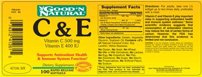 Photo of the Good 'N Natural C & E label