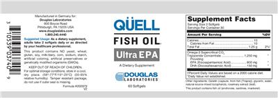 Photo of the Douglas Laboratories Quell Fish Oil Ultra EPA label
