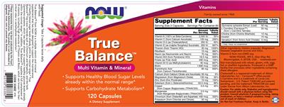 Photo of the NOW True Balance label