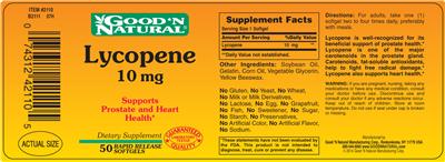 Photo of the Good 'N Natural Lycopene 10 mg label