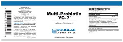 Photo of the Douglas Laboratories Multi-Probiotic YC-7 label