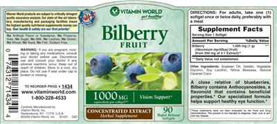 Bilberry Fruit 1000 mg