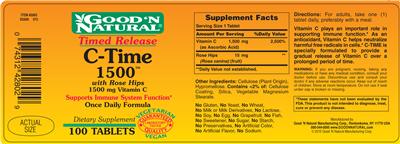 Photo of the Good 'N Natural C-Time 1500 label