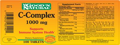 Photo of the Good 'N Natural C-Complex 1000 mg label