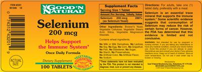 Photo of the Good 'N Natural Selenium 200 mcg label