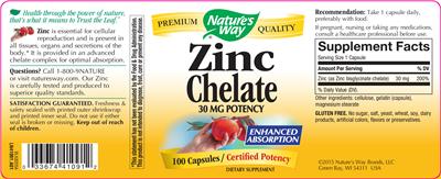 Zinc Chelate 30 mg Potency