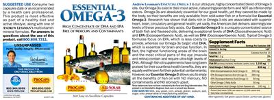 Photo of the ProCaps Laboratories Essential Omega-3 label