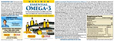Photo of the ProCaps Laboratories Maximum Essential Omega-3 Natural Orange label