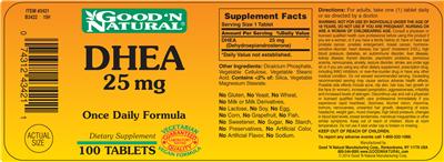 Photo of the Good 'N Natural DHEA 25 mg label