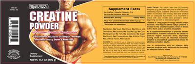 Photo of the Good 'N Natural Creatine Powder label