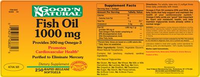Photo of the Good 'N Natural Fish Oil 1000 mg label