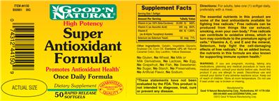 Photo of the Good 'N Natural Super Antioxidant Formula label
