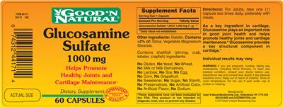 Photo of the Good 'N Natural Glucosamine Sulfate 1000 mg label