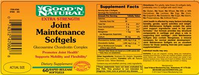 Photo of the Good 'N Natural Joint Maintenance Softgels label