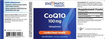 Photo of the Enzymatic Therapy CoQ10 100 mg label