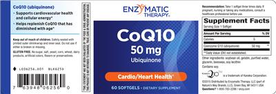 Photo of the Enzymatic Therapy CoQ10 50 mg label