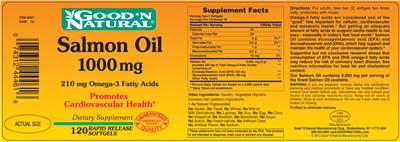 Photo of the Good 'N Natural Salmon Oil 1000 mg label