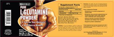 Photo of the Good 'N Natural Pure L-Glutamine Powder label