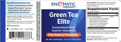 Photo of the Enzymatic Therapy Green Tea Elite label